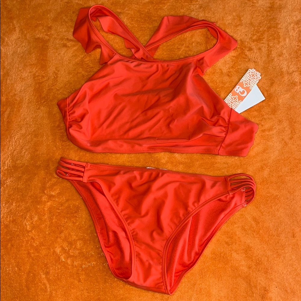 Vibrant Orange/Coral Bikini Set